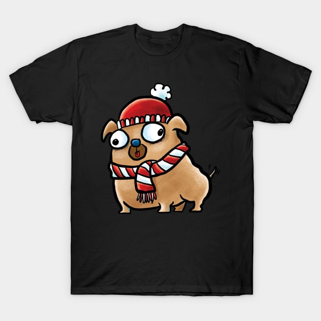 Winter Pug T-Shirt by Grasdal